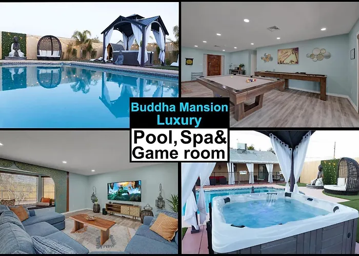 Buddha Mansion Luxury Resort - 8Br Modern, Hottub, Huge Pool, Sauna, Bbq Grill, Game Room